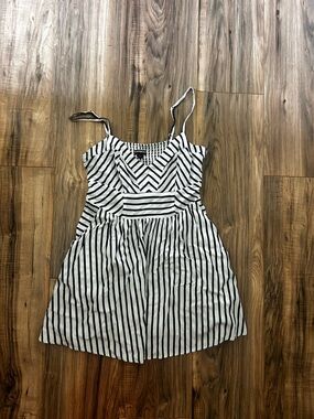 Express Blue & White Striped Spaghetti Strap Sundress